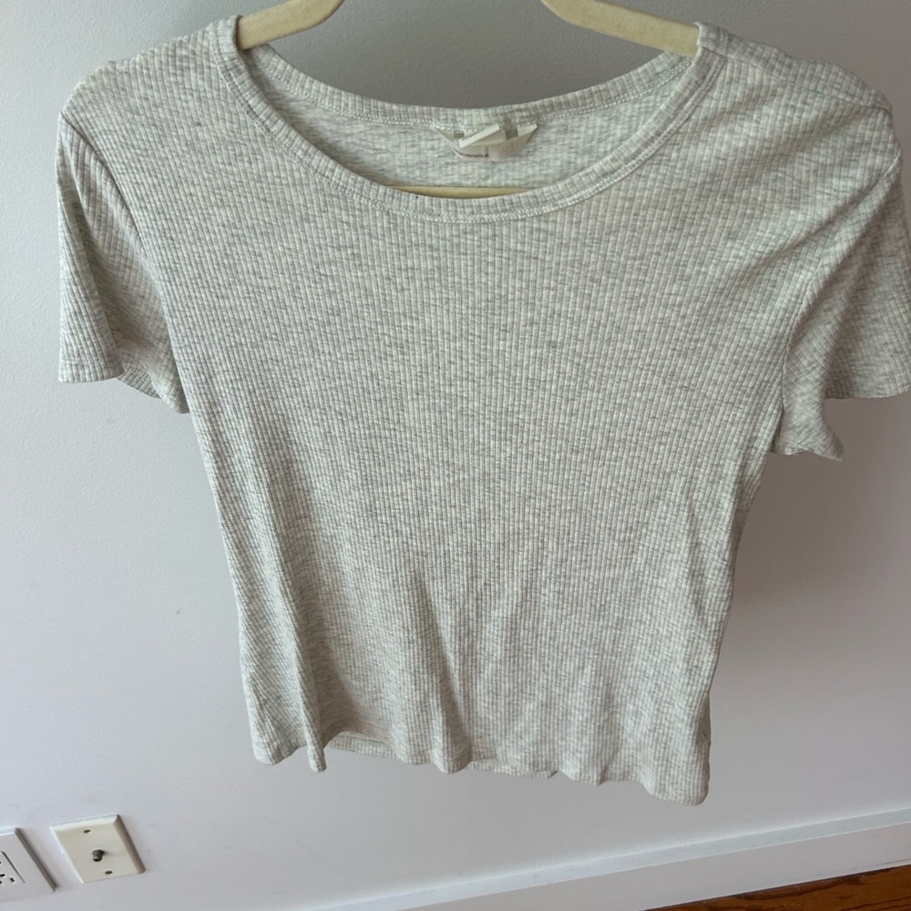 Gray hm Ribbed Women's Top large